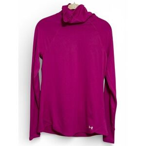 Under Armour ColdGear Fitted Mock Neck Long Sleeve Shirt Women's M Magenta